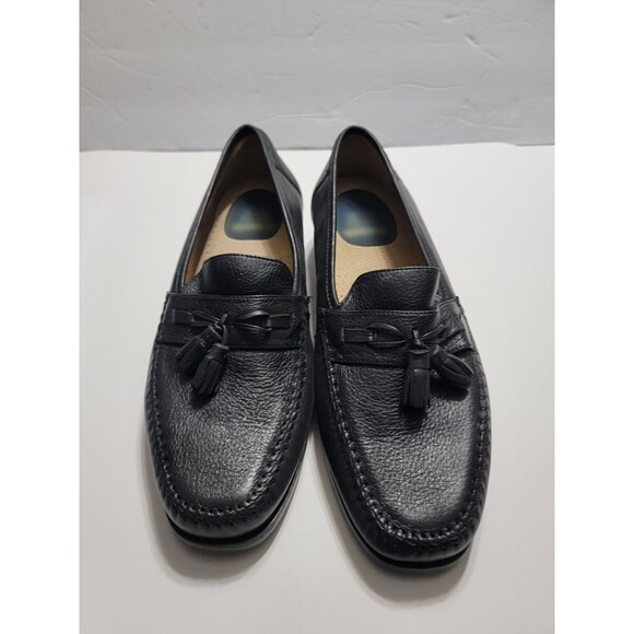 NUNN BUSH Ethan Black Tumble Leather Loafers Mens Shoes US sz 10M